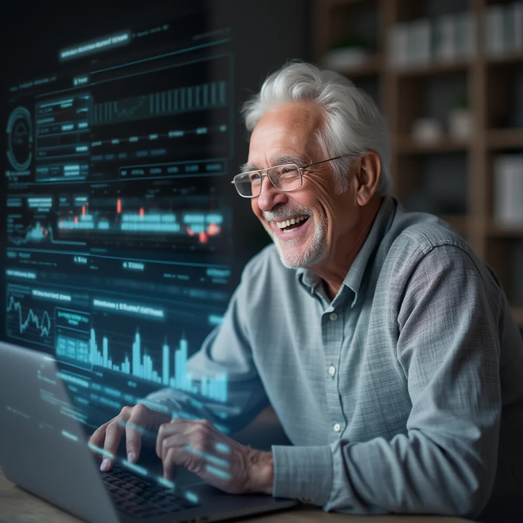 Personne consultant des conseils d'investissement IA